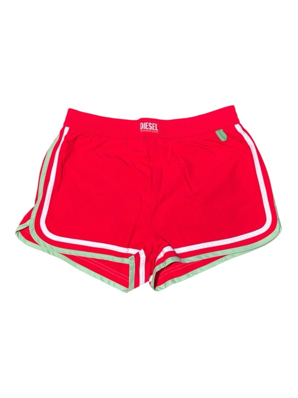 Diesel Red Shorts with White and Mint Trim